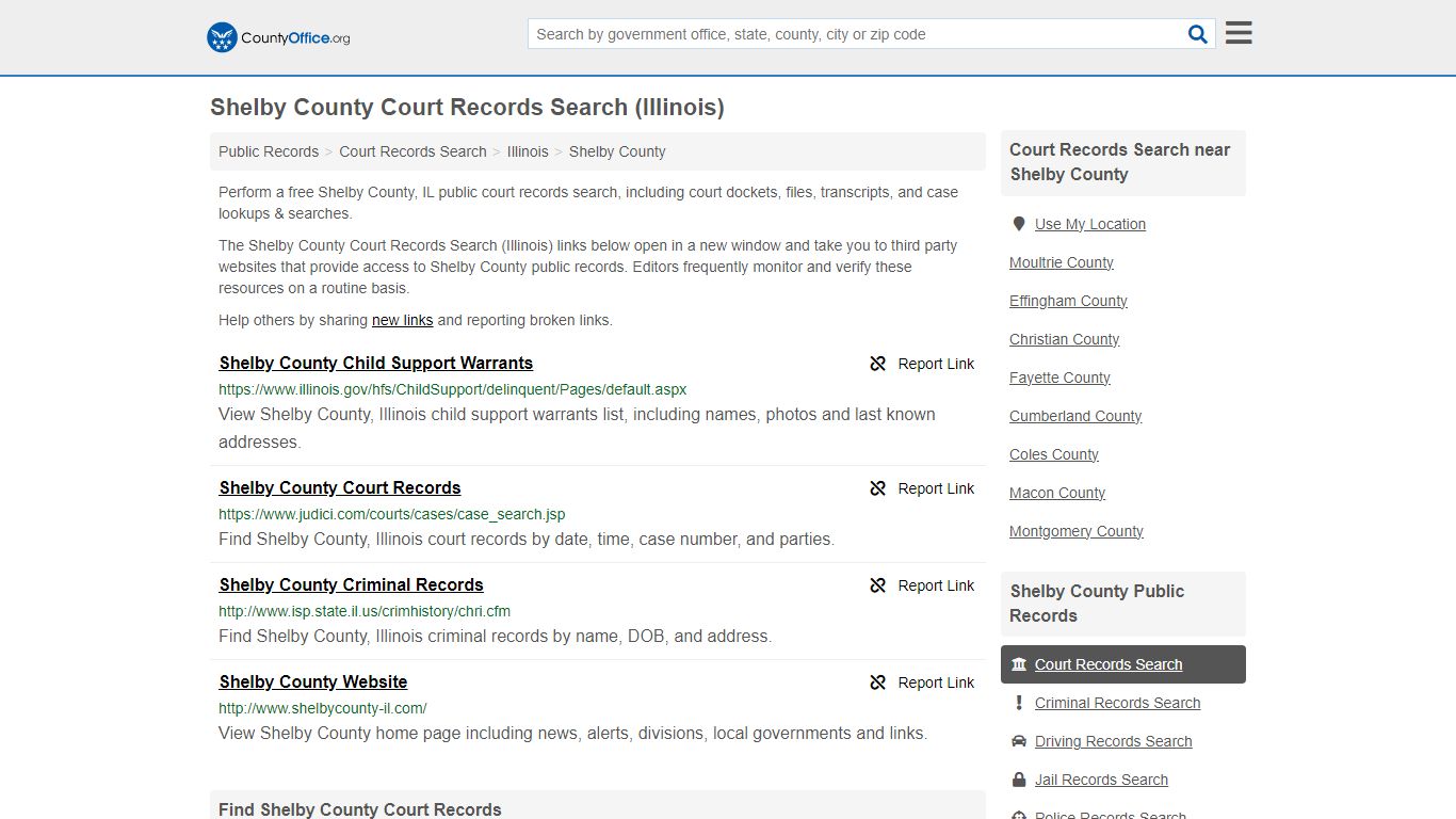 Shelby County Court Records Search (Illinois) - County Office