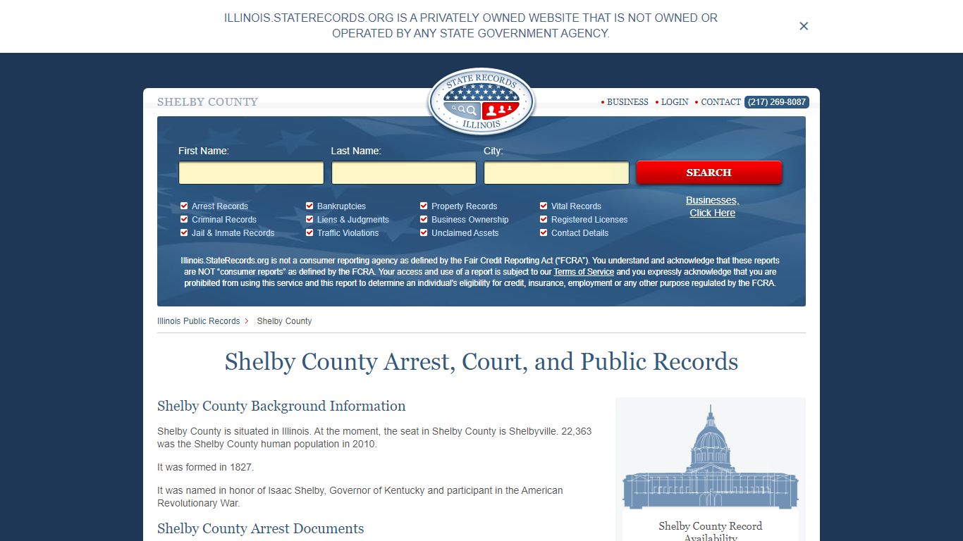 Shelby County Arrest, Court, and Public Records