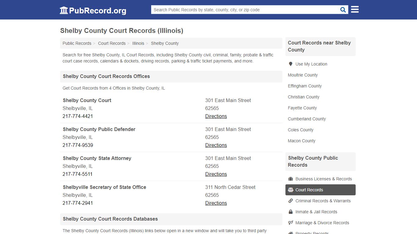 Free Shelby County Court Records (Illinois Court Records) - PubRecord.org